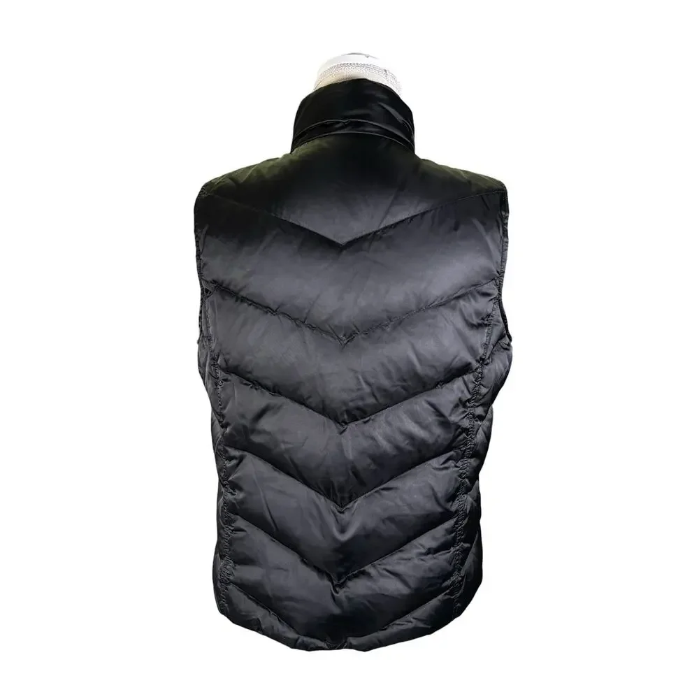 Eddie Bauer Quilted Goose Down Puffer Full Zip Vest Women's Large Black